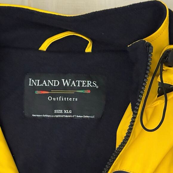 Inland Waters Outfitters Yellow Hooded Jacket XL Cape May Lewes Ferry Nautical - Picture 4 of 12